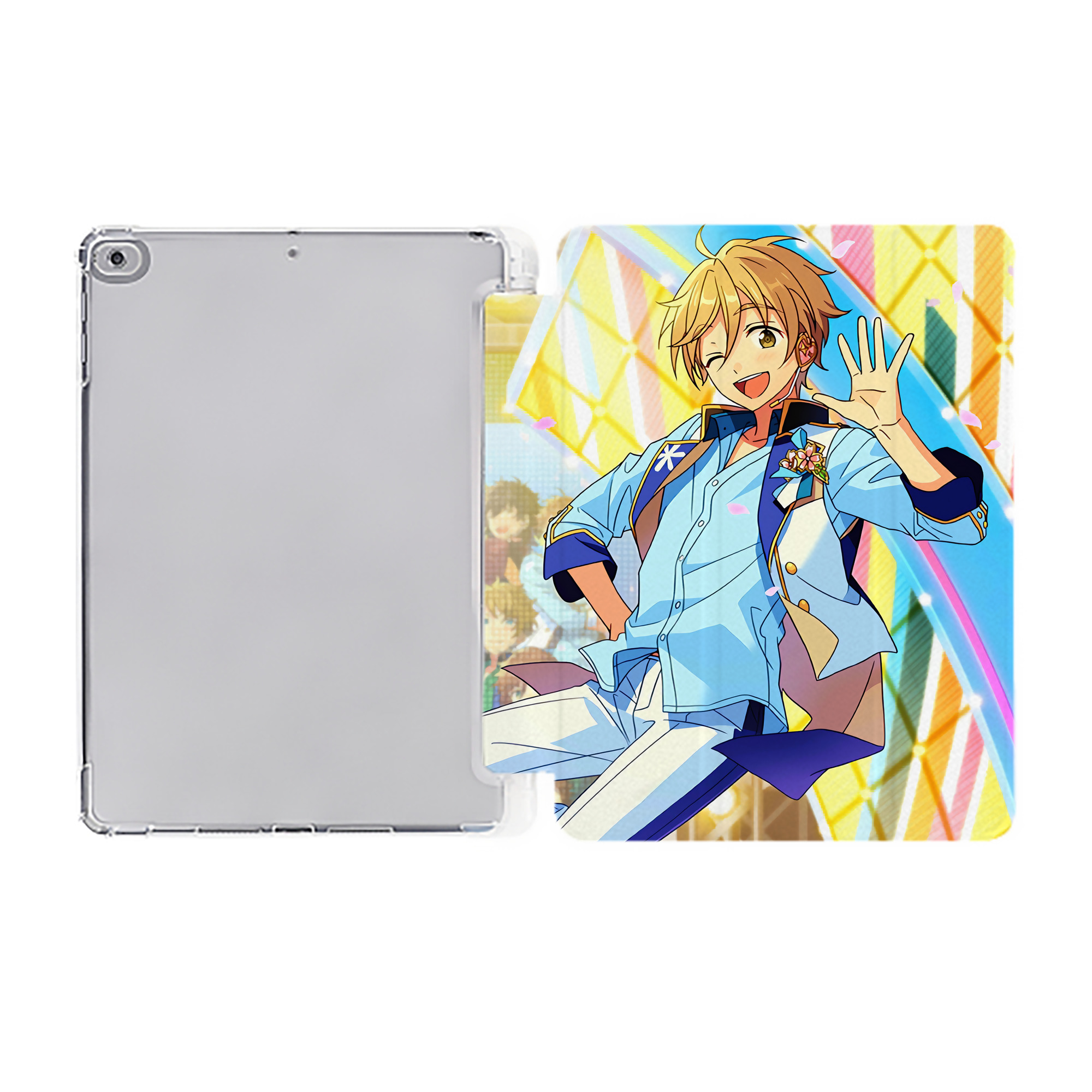 （画像用） あんさんぶるスターズ! Ensemble Stars IPad ケース ペン収納付き 三つ折りスタンド PUレザー×シリコン 対応機種9.5/10.5/10.9インチ